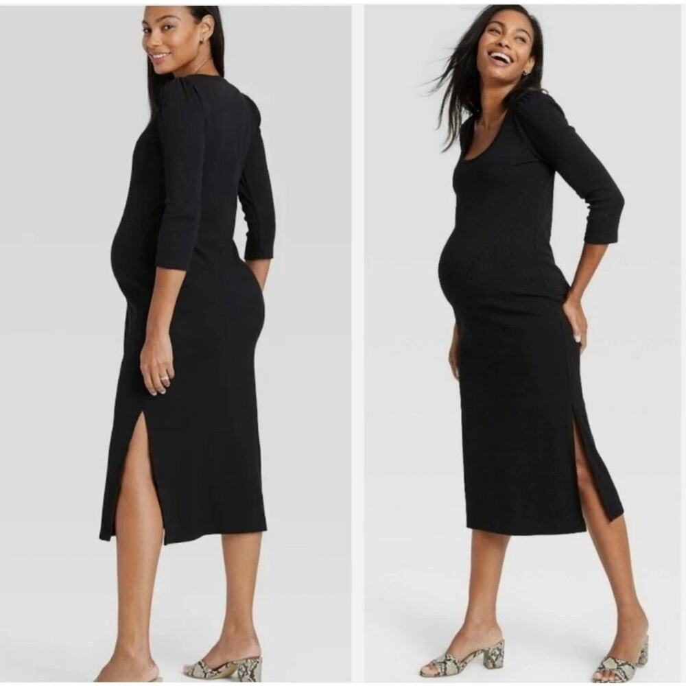 The Nines by HATCH Black Midi Dress